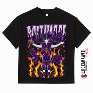 Oversized T-Shirts Baltimore City Football Ravens Inspired Tee